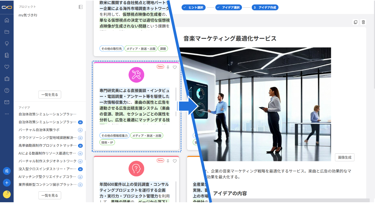 ビジネスアイデア創出ツール「AIDEL(アイデル)」